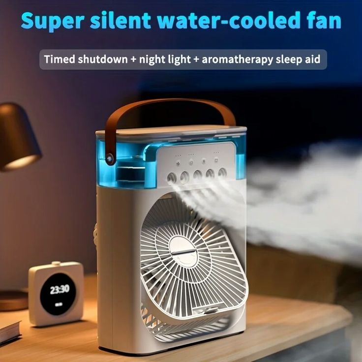 Portable Mini Air Cooler Fan with Water Cooling – 3-Speed USB Personal Air Cooler for Desk, Office & Bedroom | Compact Quiet Cooling Fan